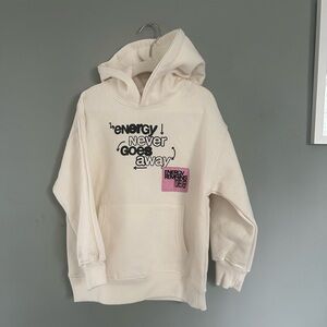 Zara Kids Cream Hoodie with Graphic Print